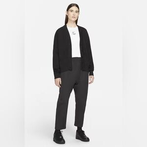 Nike Every Stitch Considered Black Button Front Knit Cardigan Cashmere Cotton